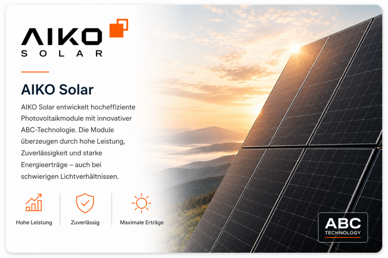 AIKO Solar Photovoltaikmodul als Beispiel für hochwertige Solartechnik bei BoKo Solar