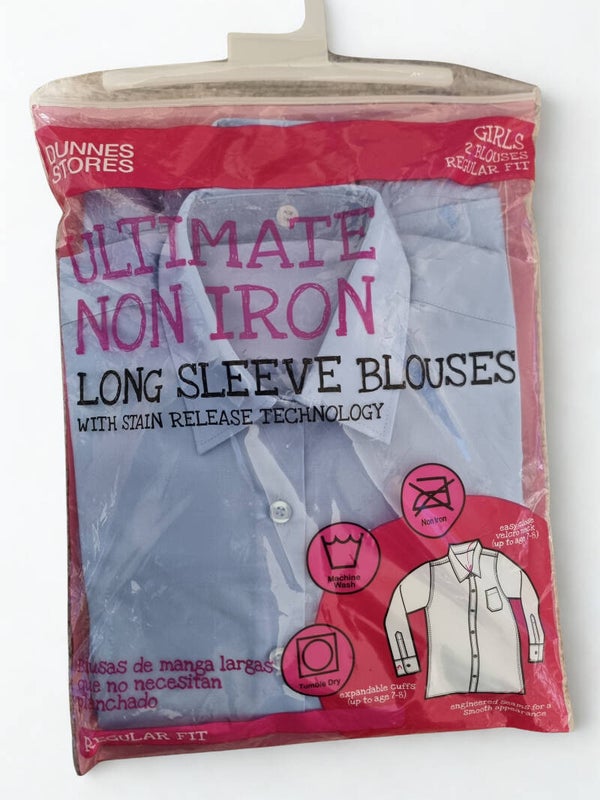 Blue school blouse 2 pack - age 7-8