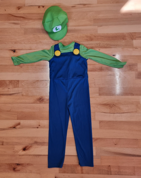 Luigi costume with hat - age 7-8