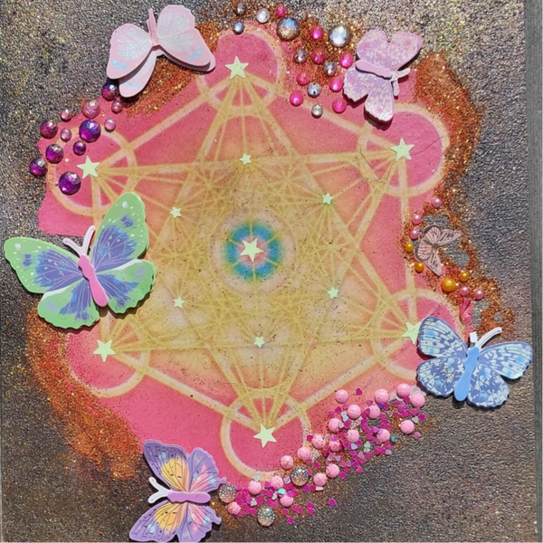 Metatron kubus met vlinders