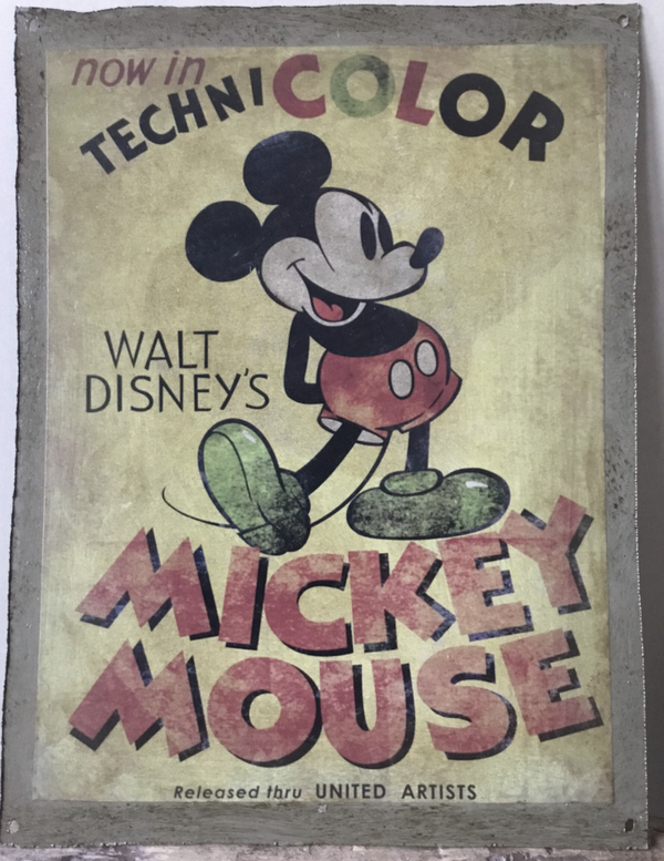 Metalen plaat "Mickey Mouse"