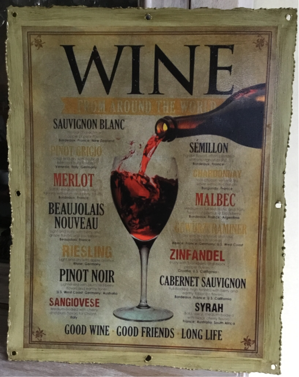 Metalen plaat "Wine"