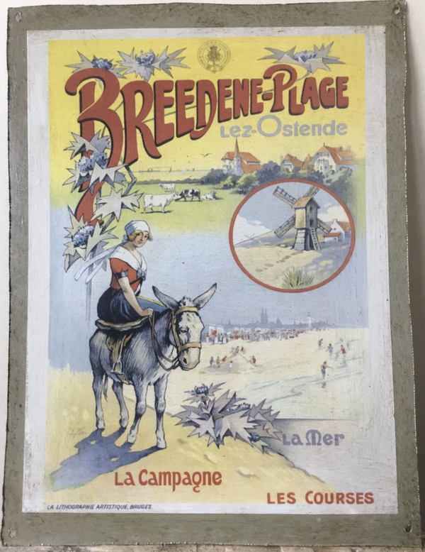 Metalen plaat "Breedene - Plage"