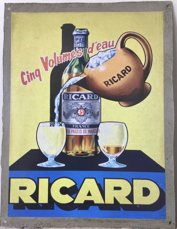 Metalen plaat "Ricard cinq volume"