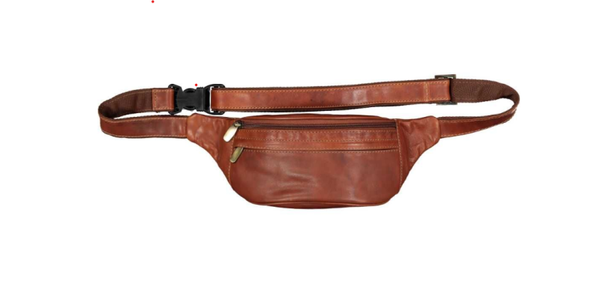 New Bags Leather - Heuptas - Buideltas - Unisex - Echt leer - Cognac