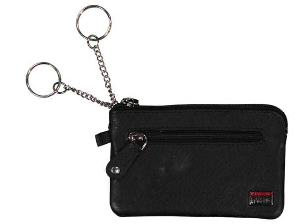 GENUINE NOBELLE | Sleutel-etui | Leer | Met 2 Ritsen | 2 Vakken | 2 Sleutelhangers