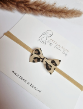Haarbandje Rosie panter beige