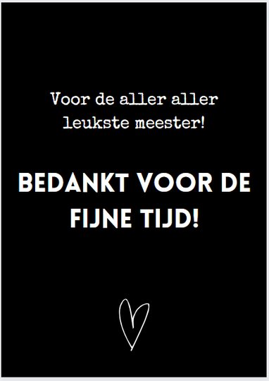 Kaart voor de aller aller leukste meester