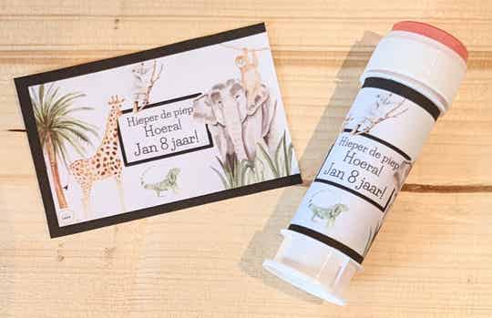 Printable wikkel dieren bellenblaas