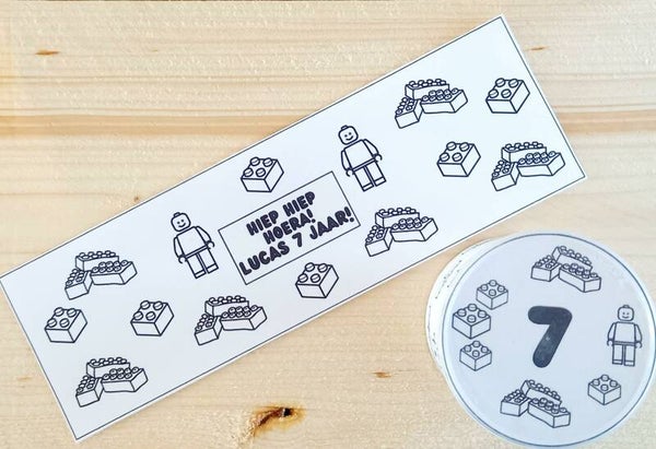 Printable wikkel Lego voor chips bakje