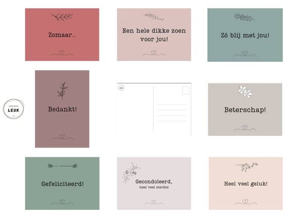 Setje wenskaarten (8 stuks)