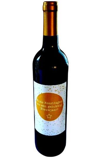 Wijnlabel goud, Fijne feestdagen en een gelukkig Nieuwjaar!
