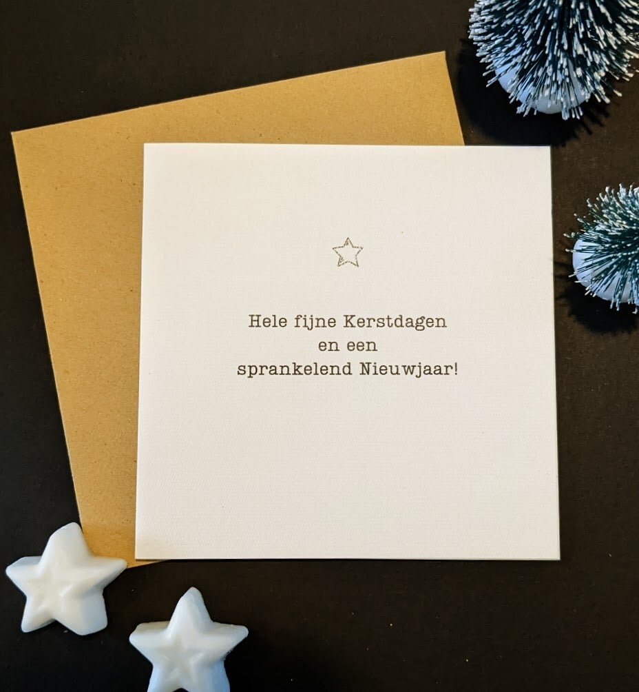 Kerstkaart Hele fijne Kerstdagen en een sprankelend Nieuwjaar!