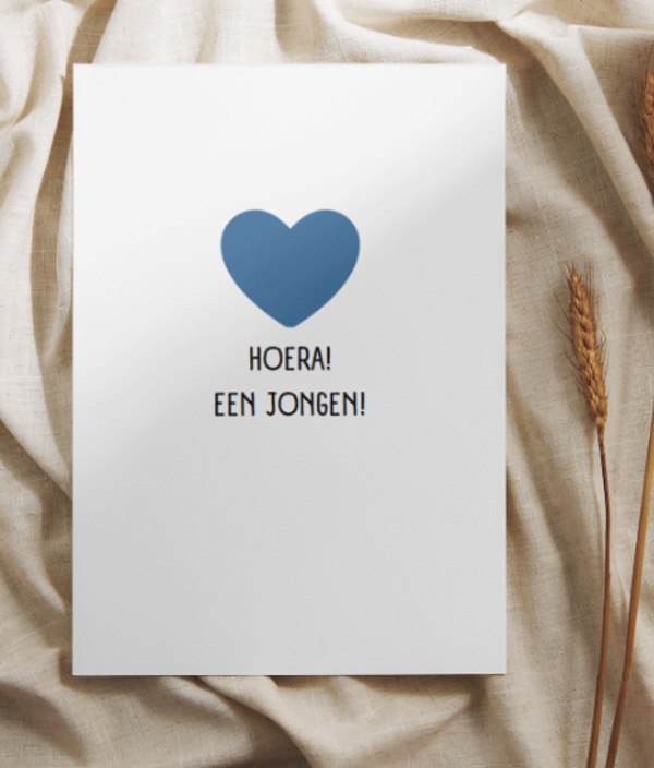 Wenskaart Hoera een jongen!