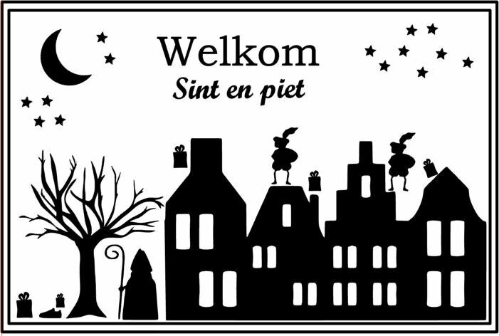 Raamsticker Sint en piet M of L