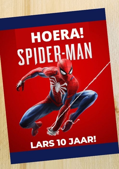 Printable wikkel voor zakje chips Spiderman