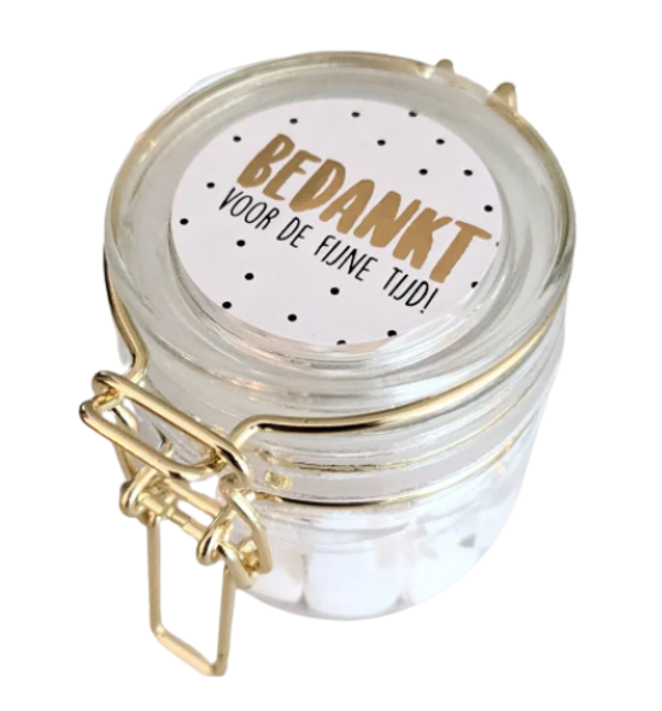 Weckpotje met pepermunthartjes