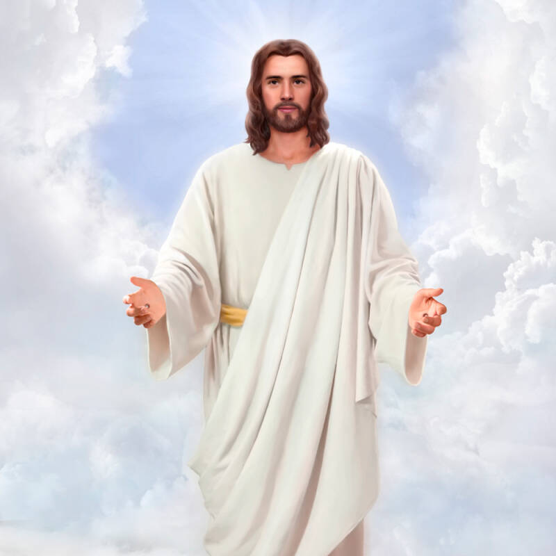 De Heer Jezus komt in de wolken