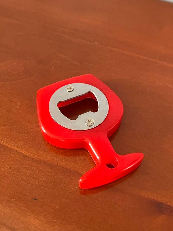 Décapsuleur rouge pailleté