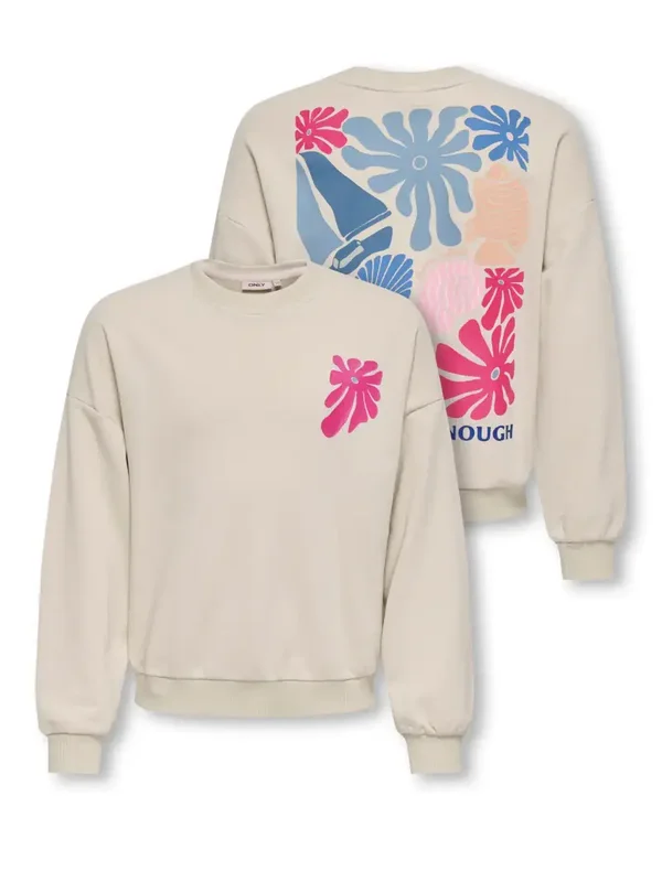 Only - Sweater Creme met rugprint