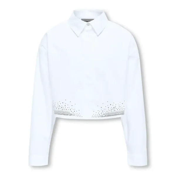 Only - Cropped blouse wit met zilveren pailletten