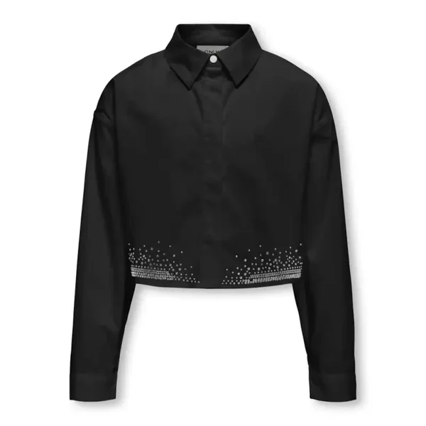 Only - Cropped blouse met zilveren pailletten