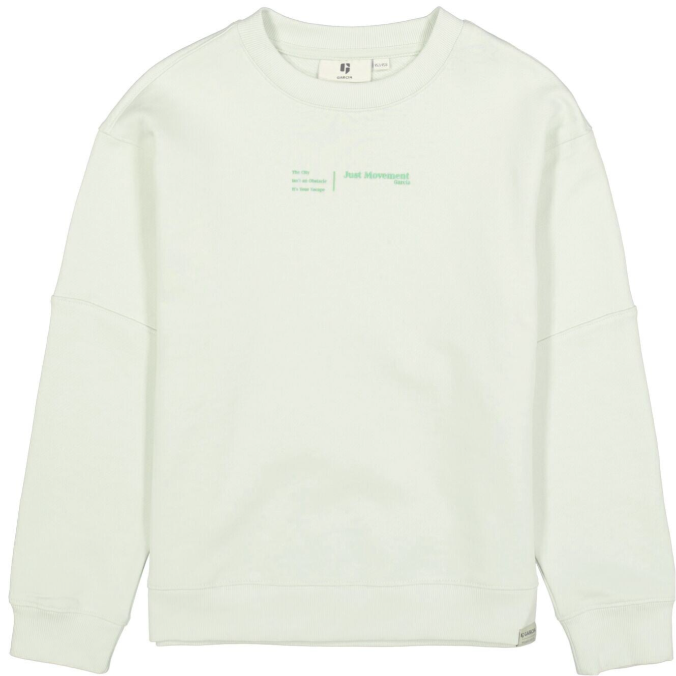 Garcia - Lichtgroene sweater met rugprint