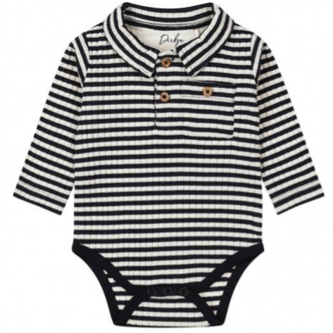 Dirkje - Poloromper blauw wit