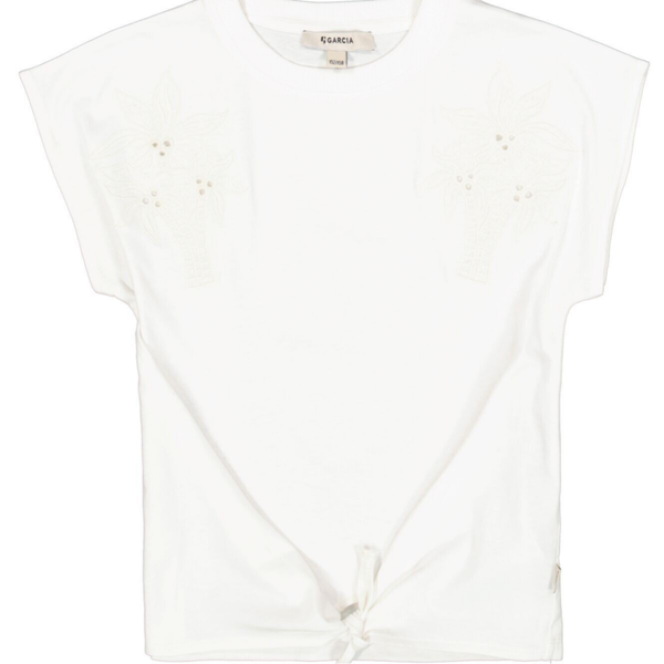 Garcia - Tshirt offwhite knoopdetail