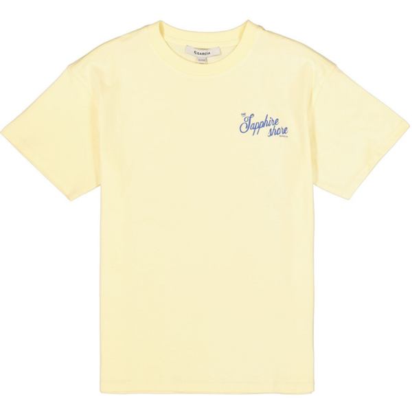 Garcia - Tshirt geel met backprint