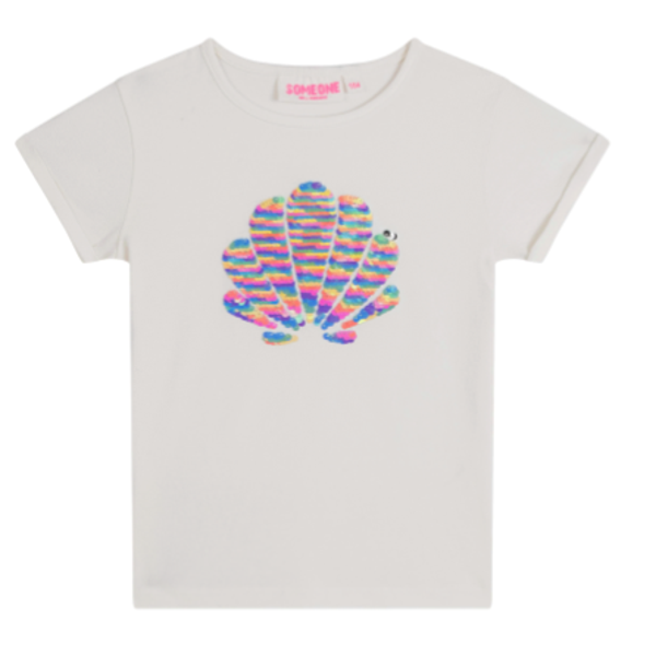 Someone - Tshirt wit met pailletten