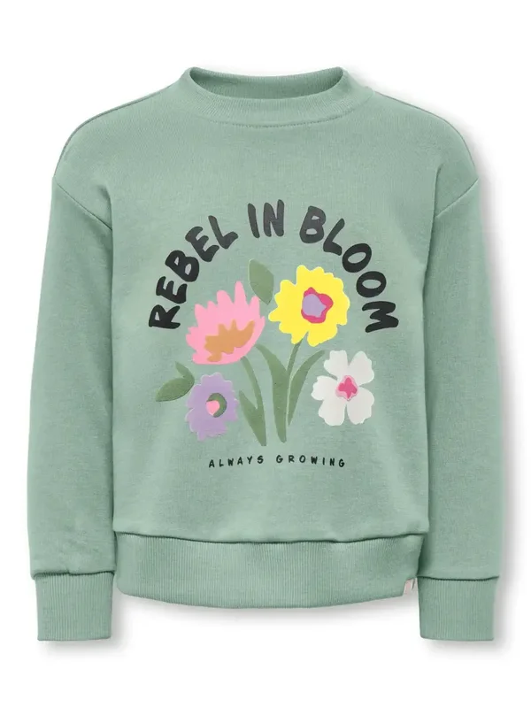 Only Mini - Sweater groen bloemen