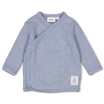 Feetje - Omslagshirt blauw ribstof