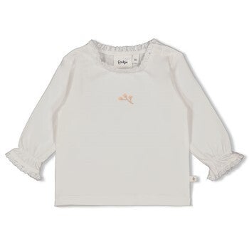 Feetje -Longsleeve wit met klein bloemetje