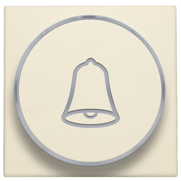Niko Toets met doorschijnende ring en belsymbool voor drukknop 6A crème 100-64007