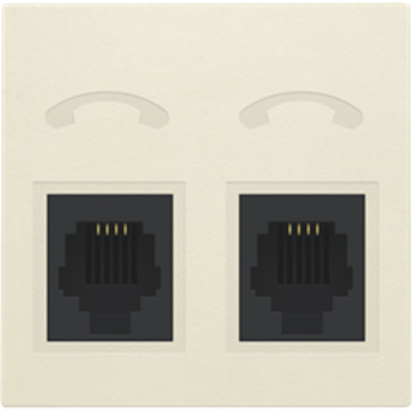 Niko 100-69031 Afwerkingsset voor telefooncontactdoos met 2 RJ11-contacten in parallel cream