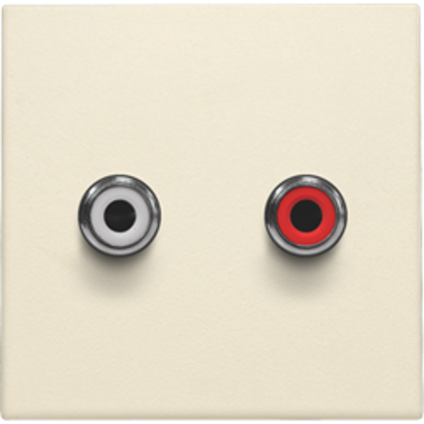 Niko 100-69716 Afwerkingsset met 2 cinch-audioaansluitingen ook voor inbouw in installatiekanalen cream
