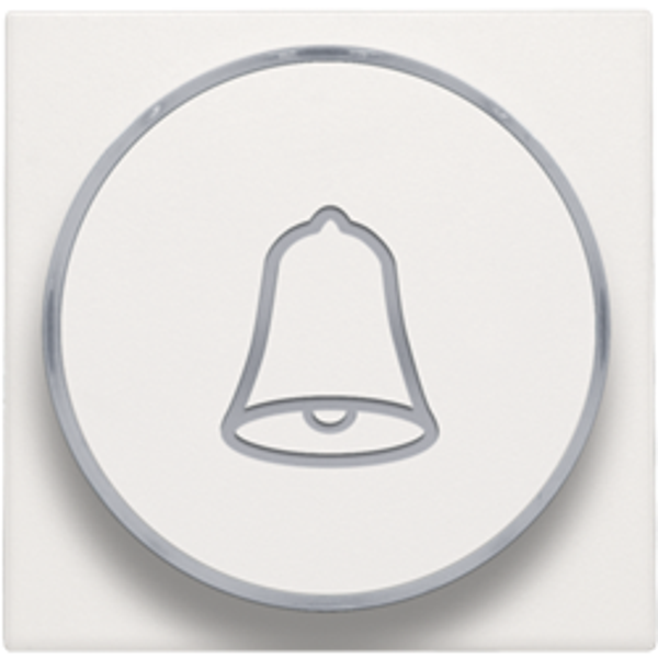 Niko 101-64007 Afwerkingsset met doorschijnende ring met belsymbool voor drukknop 6 A met amberkleurige led met E10-lampvoet white