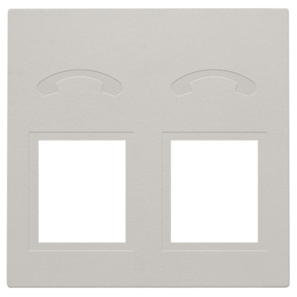 NIKO Centraalplaat voor telefooncontactdoos 2x RJ11 lichtgrijs 102-69031