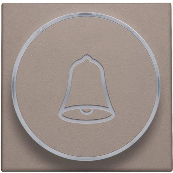 NIKO Toets met doorschijnende ring en belsymbool voor drukknop 6A greige 104-64007