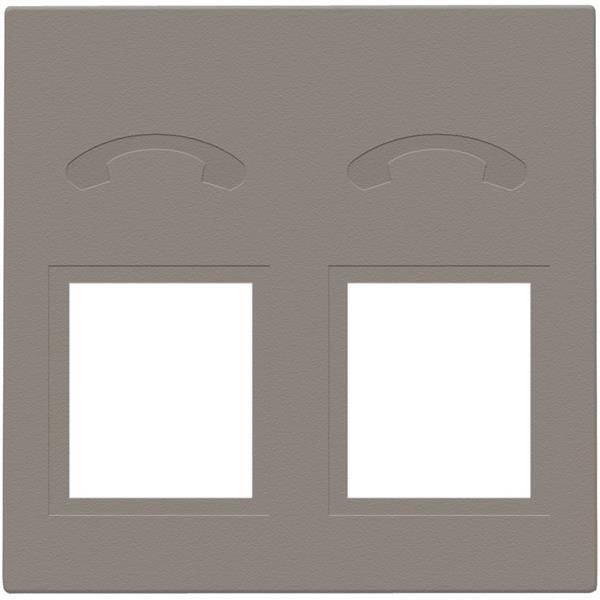 NIKO Centraalplaat voor telefooncontactdoos 2x RJ11 greige 104-69031