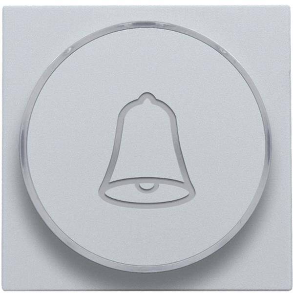 NIKO Toets met doorschijnende ring en belsymbool voor drukknop 6A sterling 121-64007