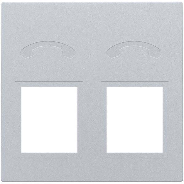 NIKO Centraalplaat voor telefooncontactdoos 5-polig + RJ11 sterling  121-69031