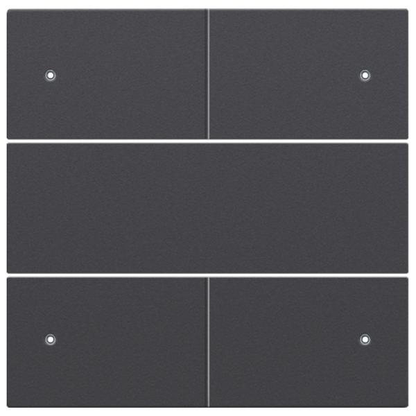 Niko Toets met LED 4-voudig voor drukknop 24Volt Antracite 122-40150