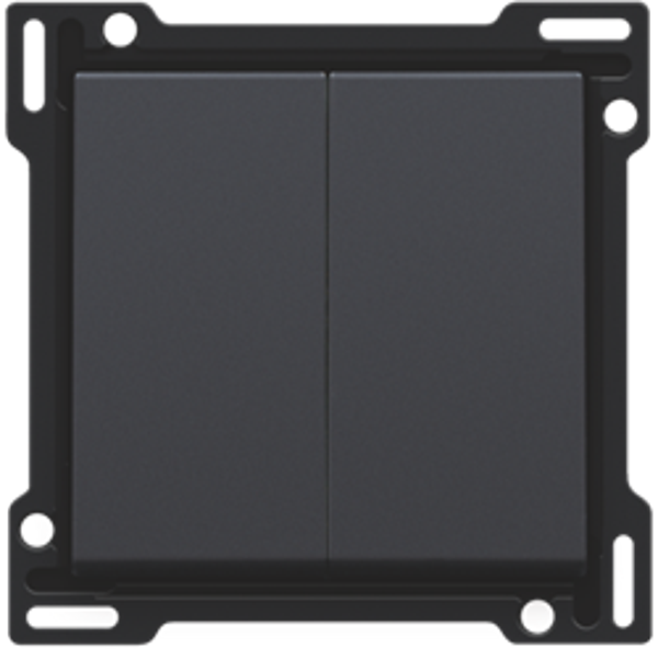 Niko Intense Anthracite toets 2-voudig voor Schakelaar of Drukknop 122-61505