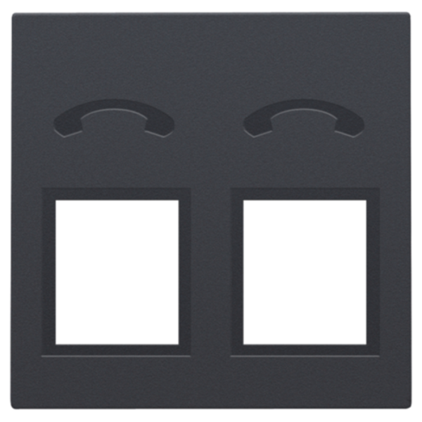 Niko Afwerkingsset voor telefooncontactdoos met 2 RJ11-contacten in parallel anthracite 122-69031
