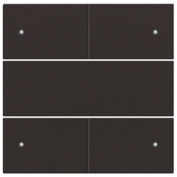 NIKO Centraalplaat voor 4-voudige potentiaalvrije drukknop 24 V met leds dark brown 124-40150
