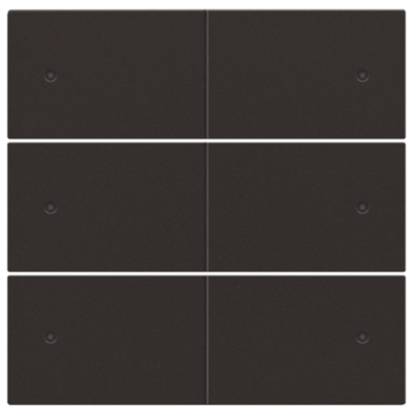 NIKO Centraalplaat voor 6-voudige potentiaalvrije drukknop 24 V met leds dark brown 124-60150