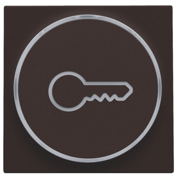 NIKO Toets met doorschijnende ring en sleutelsymbool voor drukknop 6A bruin 124-64009