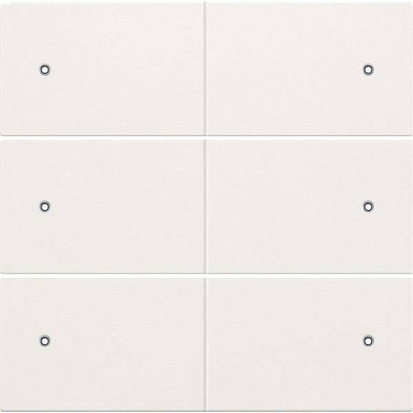 Niko Centraalplaat voor 6-voudige potentiaalvrije drukknop 24 V met leds white coated 154-60150